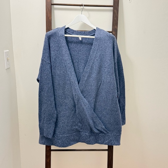 Soft & cozy wrap front sweater - Picture 1 of 6